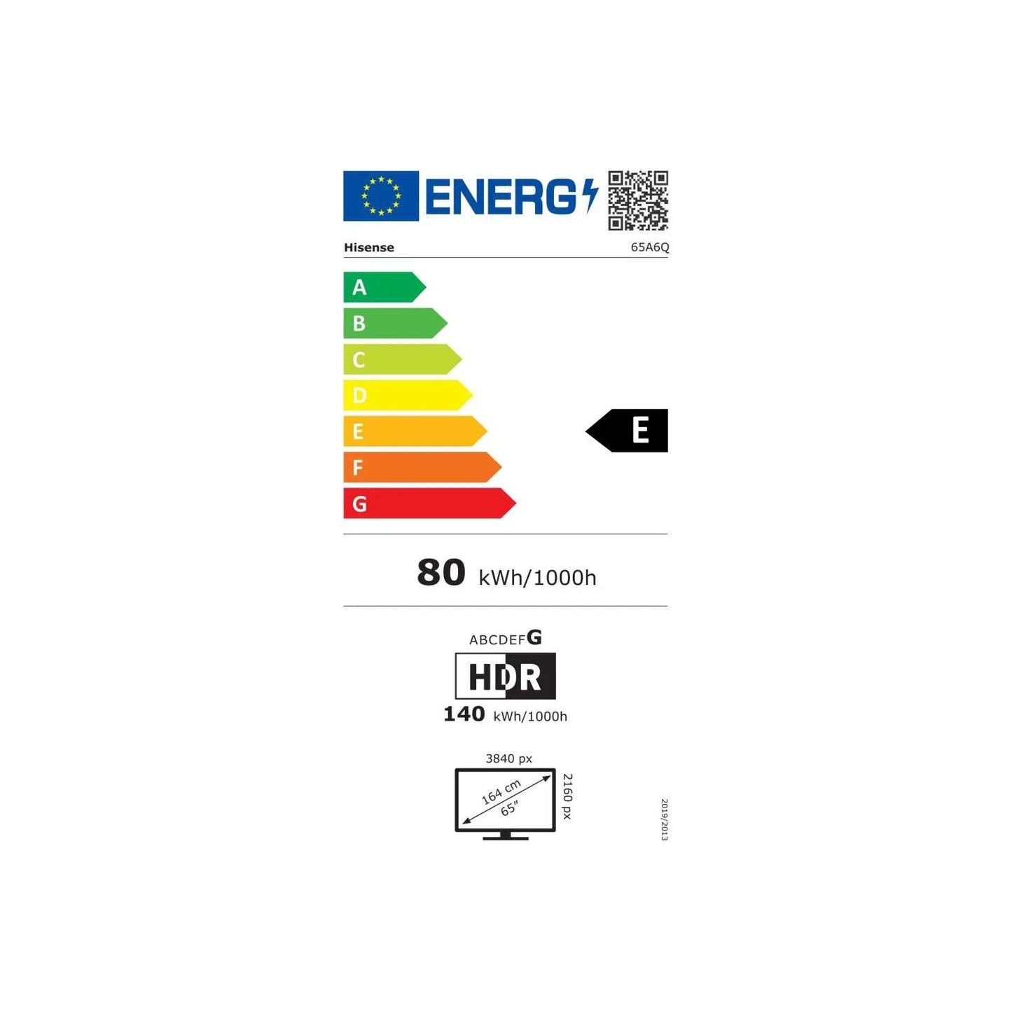Hisense 65A6Q, Smart TV 4K Ultra HD de 65 pouces